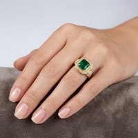 Emma Emerald & Diamond Ring (2.72 cts Emerald & Diamonds) in 18K Gold
