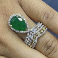 Beauvince Danya Emerald & Diamond Ring (6.83 cts Emerald & Diamonds) in Gold