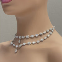 Tara Diamond Necklace & Earrings Suite (31.33 ct Diamonds) in White Gold