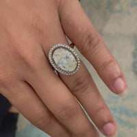 The Antique Engagement Ring (6.20 ct Oval KVVS2 IGI Diamond) in Platinum