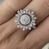 Snowflakes Diamond Ring (1.26 ct Diamonds) in White Gold