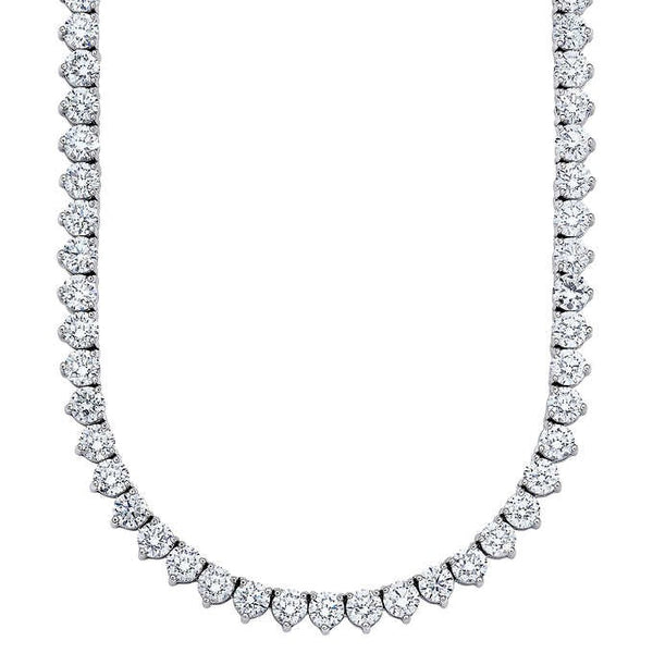 Tennis Necklace (24.96 ct Diamonds) in White Gold