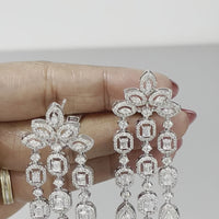 Beauvince Legacy Chandelier Earrings (8.55 ct Diamonds) in White Gold
