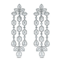 Beauvince Legacy Halo Necklace and Earring Suite (32 ct Diamonds) in White Gold