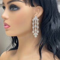 Beauvince Legacy Chandelier Earrings (8.55 ct Diamonds) in White Gold