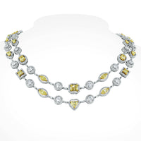 Summer Yellow & White Diamond Earrings (3.47 ct Diamonds) in Gold