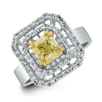 Summer Yellow & White Diamond Earrings (3.47 ct Diamonds) in Gold