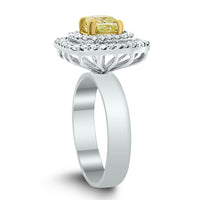 Summer Yellow & White Diamond Earrings (3.47 ct Diamonds) in Gold