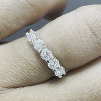 5 Stone Diamond Ring (0.85 ct Diamonds) in White Gold