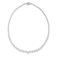 Marquise Diamond Tennis Necklace (9.45 ct Diamonds) in White Gold