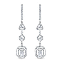 Sansa Solitaire Diamond Earrings (3.41 ct Diamonds) in White Gold