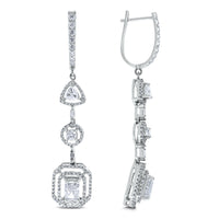Sansa Solitaire Diamond Earrings (3.41 ct Diamonds) in White Gold