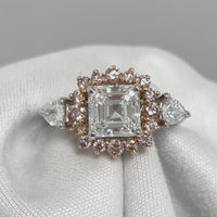 Beauvince Iraa Engagement Ring (1.70 ct Asscher Cut HVVS1 GIA Diamond) in Rose Gold & Platinum