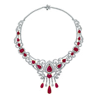Regalia Ruby & Diamond Earrings (26.24 ct Diamonds & Rubies) in White Gold