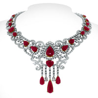 Regalia Ruby & Diamond Earrings (26.24 ct Diamonds & Rubies) in White Gold