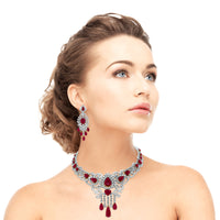 Regalia Ruby & Diamond Earrings (26.24 ct Diamonds & Rubies) in White Gold