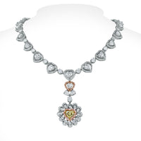 Amore Heart Diamond Necklace (21.95 ct Diamonds) in White Gold