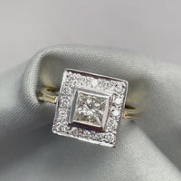 Gatsby Engagement Ring (0.95 ct Diamonds) in Gold