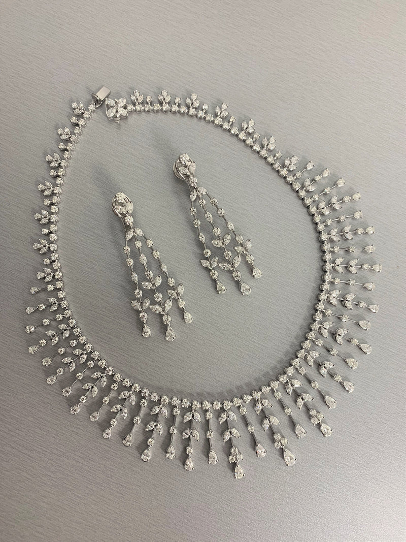 Garden of Eden Diamond Earrings (7.71 ct Diamonds) in White Gold