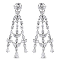 Garden of Eden Diamond Earrings (7.71 ct Diamonds) in White Gold