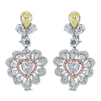 Amore Heart Diamond Earrings (5.61 ct Diamonds ) in White Gold