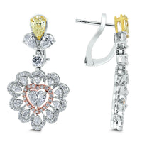 Amore Heart Diamond Earrings (5.61 ct Diamonds ) in White Gold