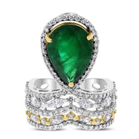 Beauvince Danya Emerald & Diamond Ring (6.83 cts Emerald & Diamonds) in Gold