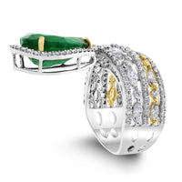 Beauvince Danya Emerald & Diamond Ring (6.83 cts Emerald & Diamonds) in Gold