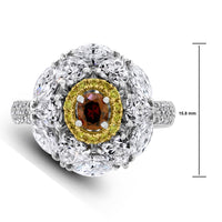 Ballerina Champagne Diamond Ring (2.44 ct Diamonds) in Gold