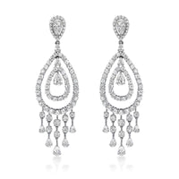 Rain Diamond Earrings (15.01 ct Diamonds) in White Gold