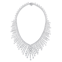 Beauvince Rain Diamond Necklace (30.13 ct Diamonds) in White Gold