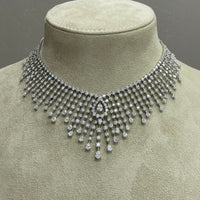 Rain Diamond Necklace (30.13 ct Diamonds) in White Gold