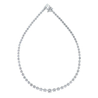 Graduated Space Riviera Tennis Necklace (14.76 ct Diamonds) in Platinum