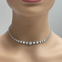 Graduated Space Riviera Tennis Necklace (11.53 ct Diamonds) in Platinum