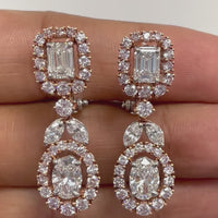 Beauvince Ariana Diamond Earrings (6.91 ct Diamonds ) in Rose Gold & Platinum