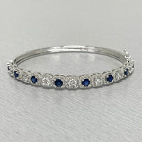 Beauvince Ice Sapphire & Diamond Bangle in White Gold