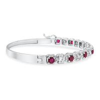 Beauvince Fire Ruby & Diamond Bangle in White Gold