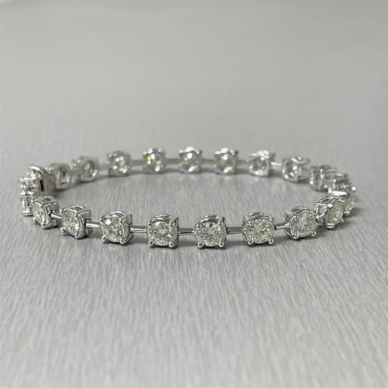 Beauvince Diamond Spaces Tennis Bracelet 7.06 Carat Diamonds in White Gold