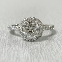 Beauvince GIA Certified 1.00 Carat Round HVS2 Halo Engagement Ring