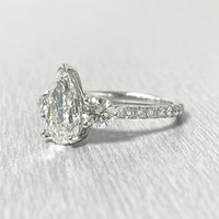 Beauvince Reina Engagement Ring (1.50 ct Pear Shape ISI1 GIA Diamond)  in White Gold