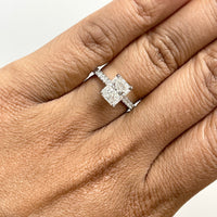 Beauvince GIA Certified 1.60 Carat Radiant HVS1 Engagement Ring in White Gold