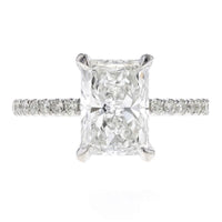 Beauvince GIA Certified 1.60 Carat Radiant HVS1 Engagement Ring in White Gold