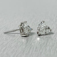 Beauvince Heart Shape Solitaire Studs (2.01 ct I SI1 GIA Diamonds) in White Gold