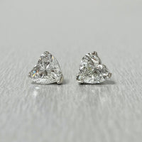 Beauvince Heart Shape Solitaire Studs (2.04 ct G SI2 GIA Diamonds) in White Gold