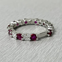Beauvince Ruby & Diamond Almost Eternity Band (2.34 ct Gemstones)