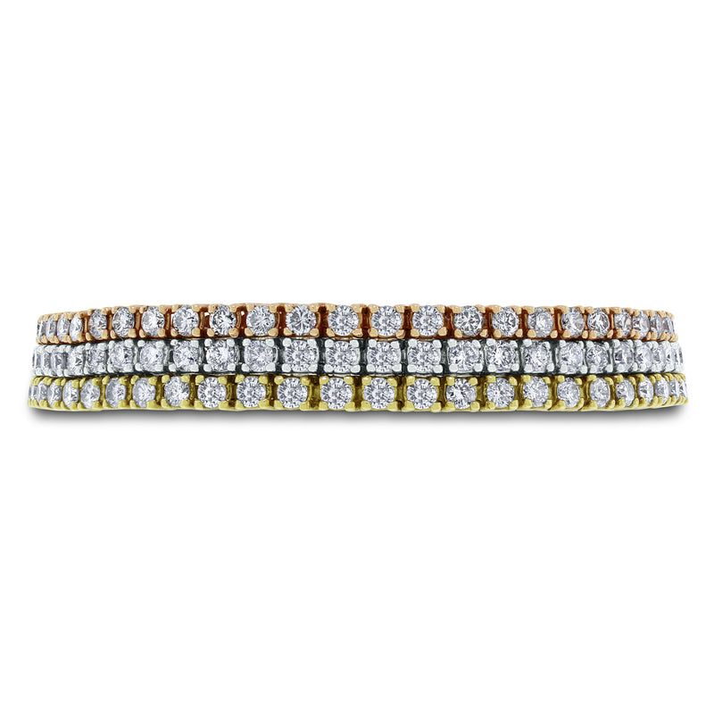 Beauvince Diamond Tennis Trinity Bracelet (10.53 ct Diamonds) in Gold