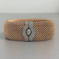 Rose Gold Diamond Lock Broad Bracelet (0.80 ct Diamonds) in Gold