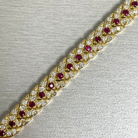 Beauvince Directions Bracelet (4.38 ct Diamonds & Rubies) in Yellow Gold