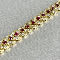 Beauvince Directions Bracelet (4.38 ct Diamonds & Rubies) in Yellow Gold