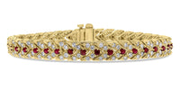 Beauvince Directions Bracelet (4.38 ct Diamonds & Rubies) in Yellow Gold